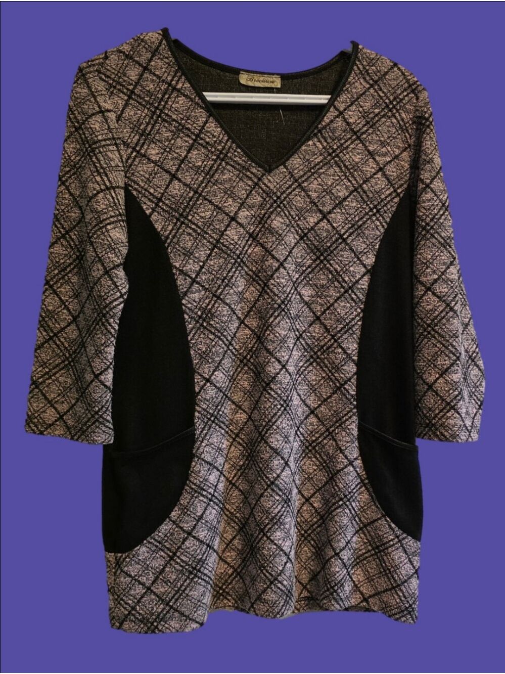 4/$67 Deal! Vintage Canadian Made Plaid V-Neck Tunic